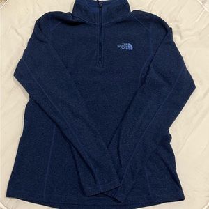 The north face womens blue long sleeve half zip up pullover sweater